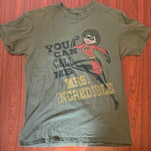 Mrs Incredible Olive Green Superhero Graphic T-Shirt